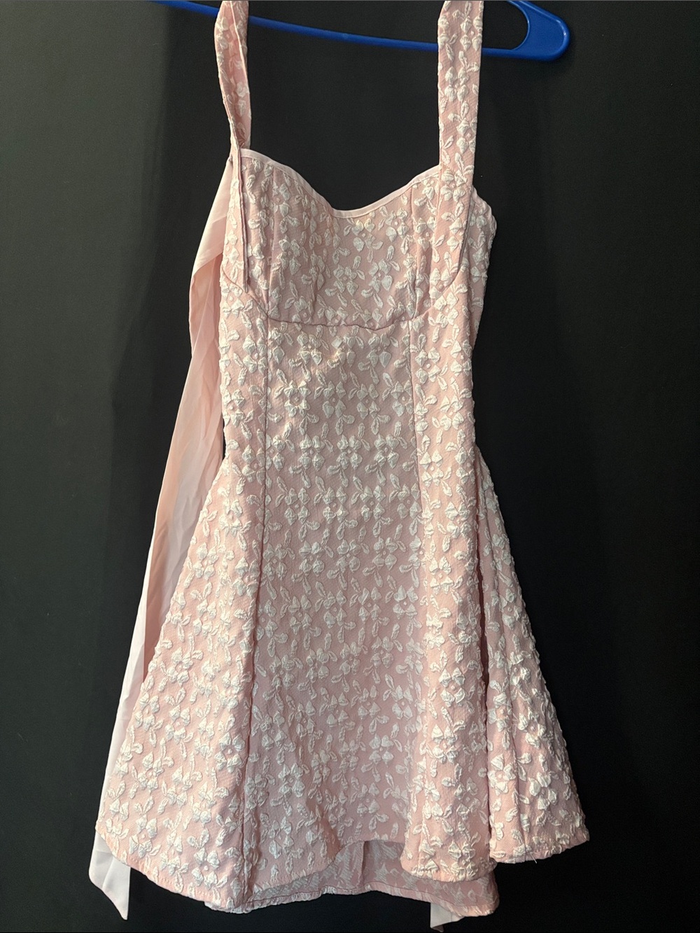SHEIN Pink Embroidered Sweetheart Mini Dress